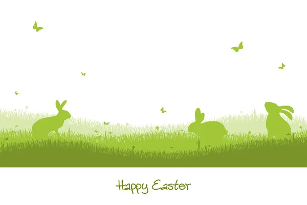 Happy Easter - green silhouette — Stock Vector