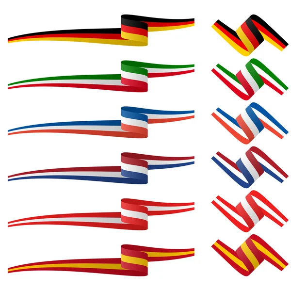 Samling av europeiskt land flagga banners — Stock vektor