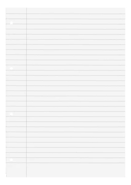 Blank white paper lined — Stock Photo, Image