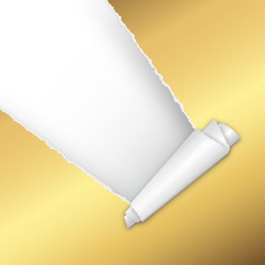 Yırtık açık altın kağıt için metin alanı ile