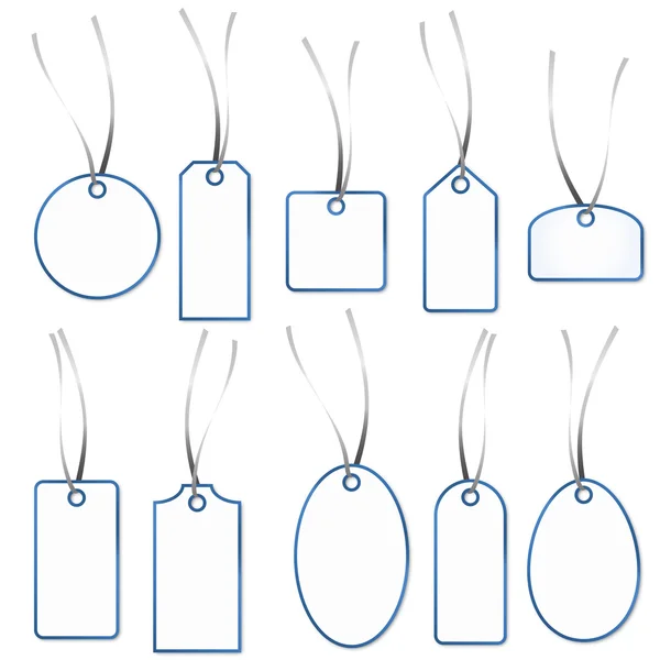 Collection de pendentifs - blanc et bleu — Image vectorielle