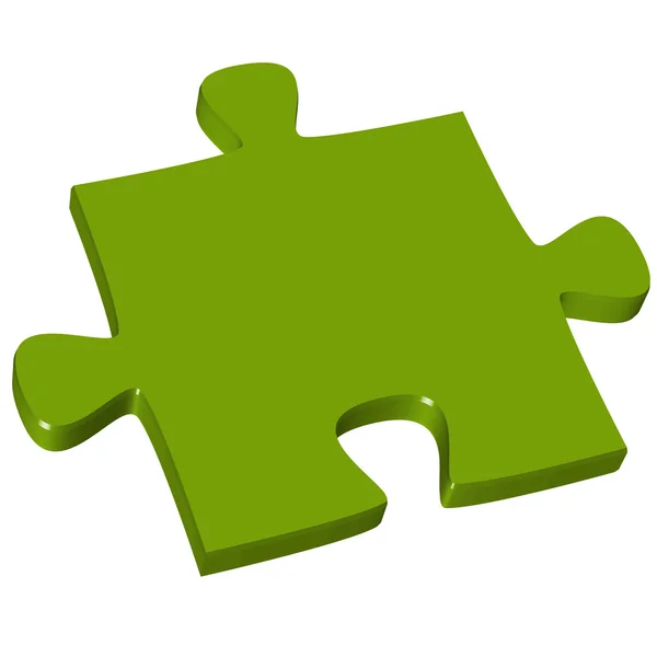 3D Puzzle piece green — Stock Vector