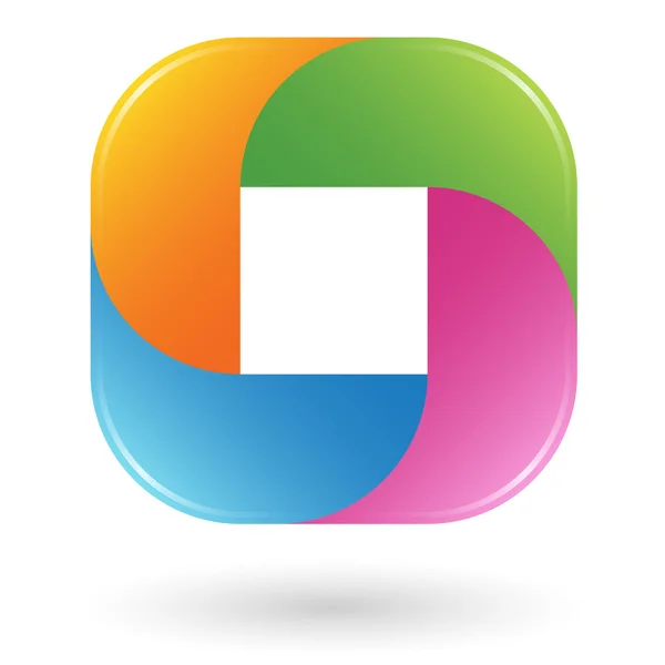 Conception de logo en quatre couleurs — Image vectorielle