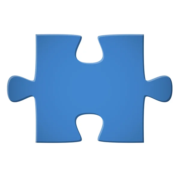 Puzzle piece blue — Stock Vector