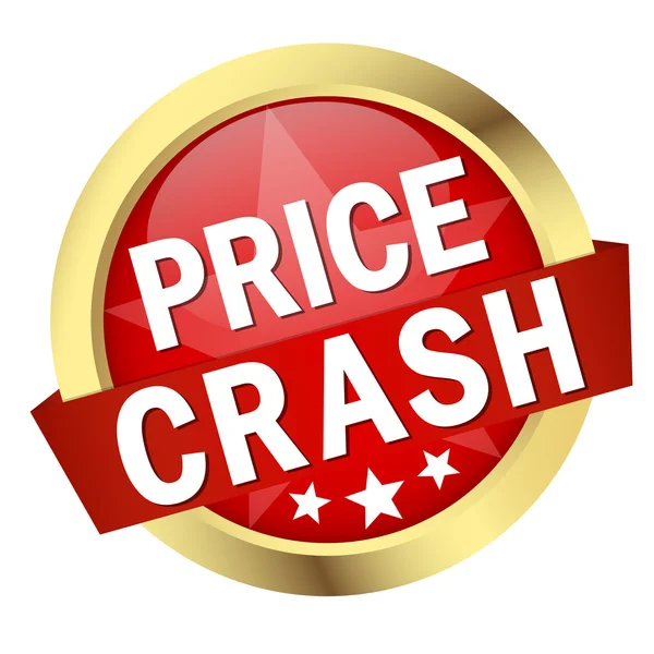 Pulsante con banner PRICE CRASH — Vettoriale Stock