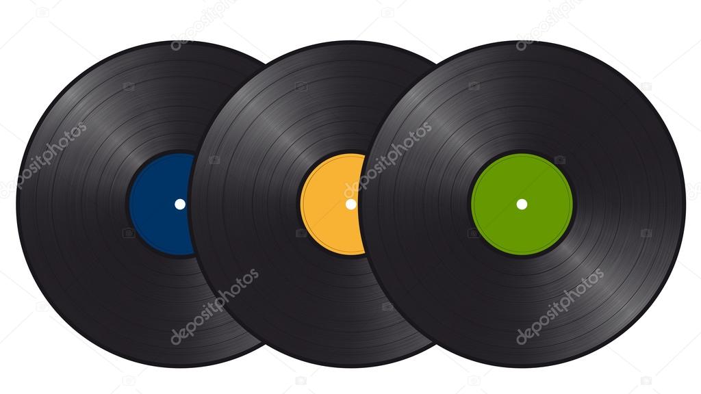 Three vinyl records