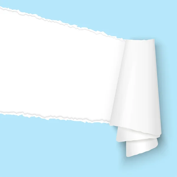 Papier ouvert déchiré bleu clair — Image vectorielle
