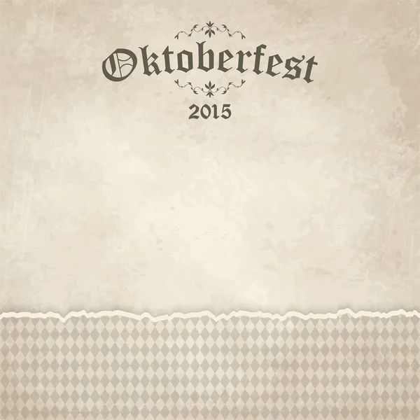 Vintage background with checkered pattern for Oktoberfest 2015 — Stock Vector