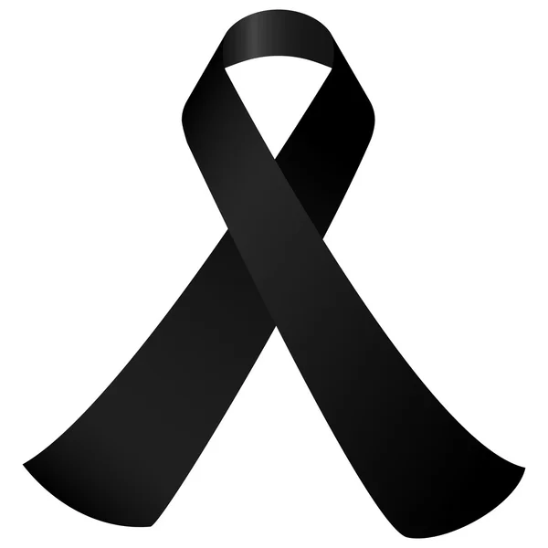 Black mourning ribbon — Stock Vector