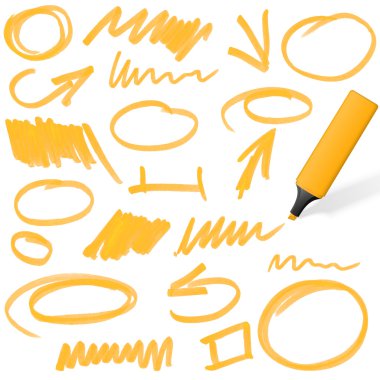 colored highlighter with markings clipart