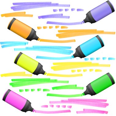 highlighters with markings clipart