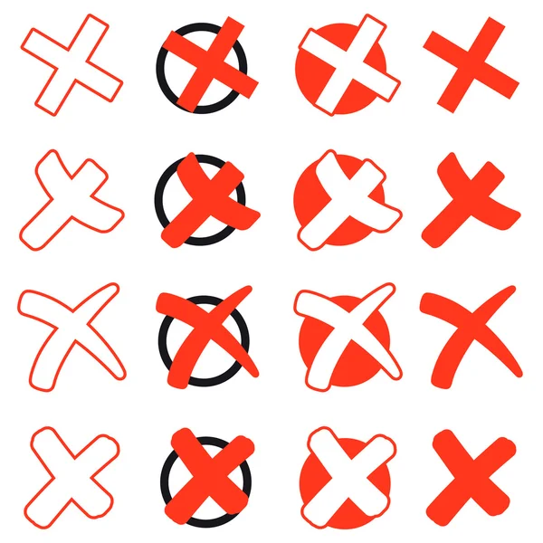 Collection de croix rouges — Image vectorielle