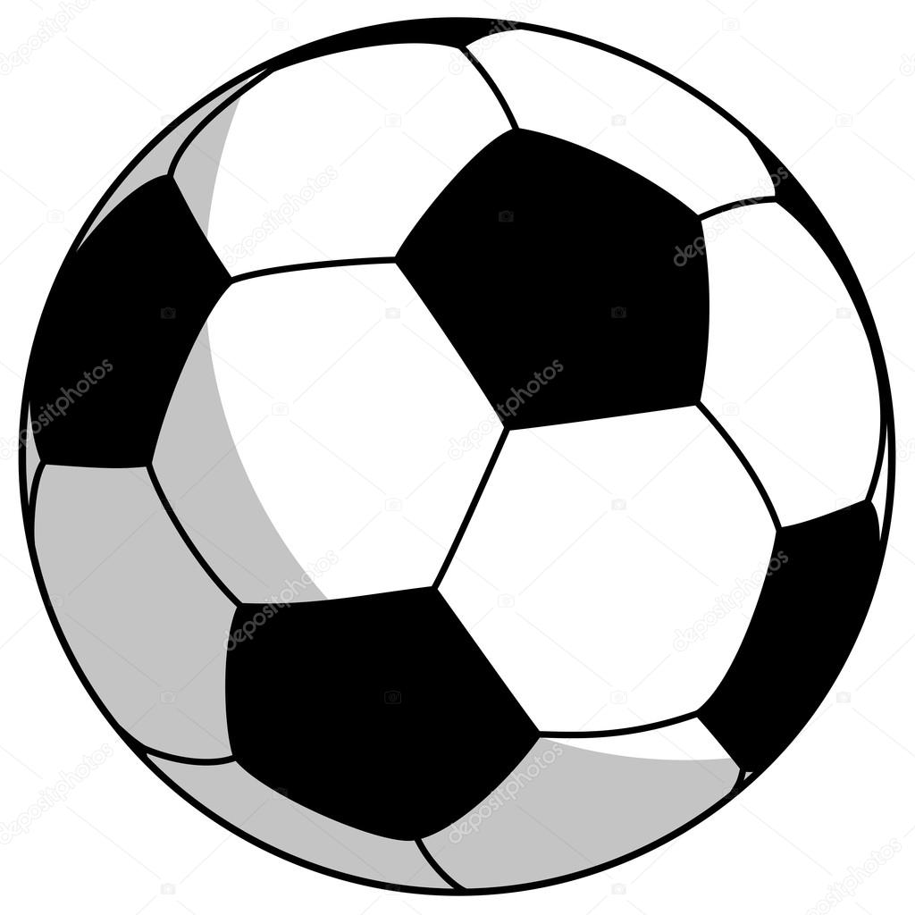 black-white football - simple vector illustration