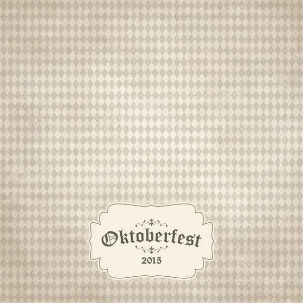 Vintage háttér Oktoberfest 2015-re kockás mintával — Stock Vector