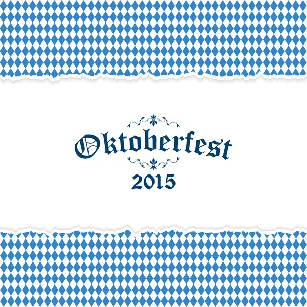 Oktoberfest sfondo con motivo a scacchi blu-bianco — Vettoriale Stock