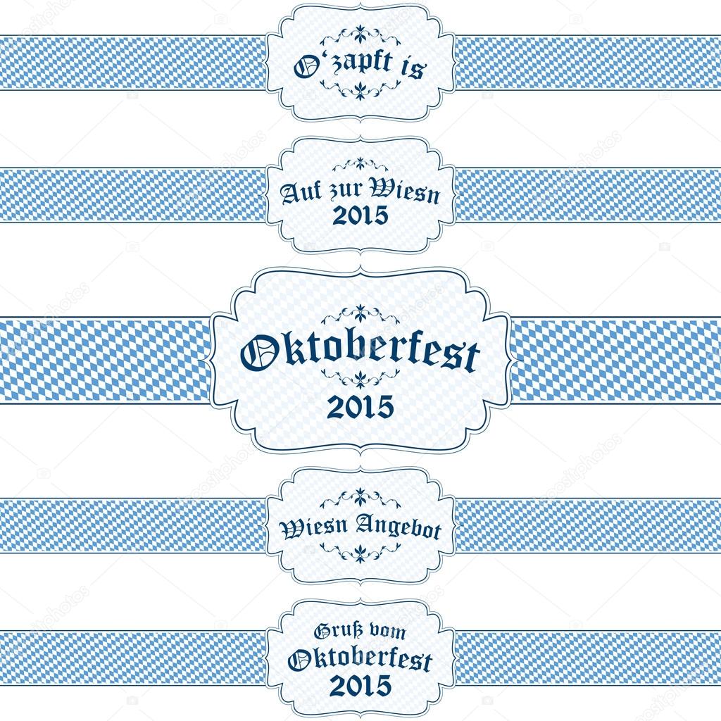 Oktoberfest 2015 banners with text