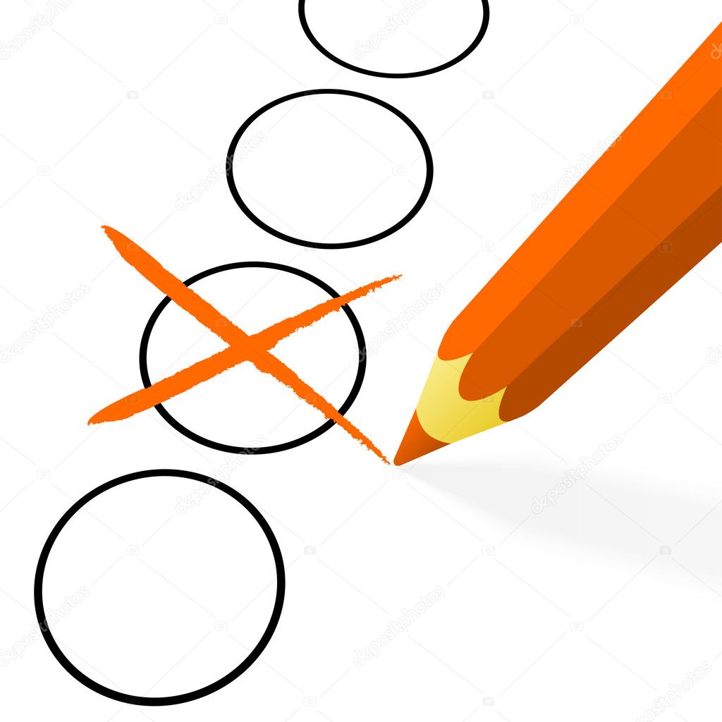 orange pencil with cross
