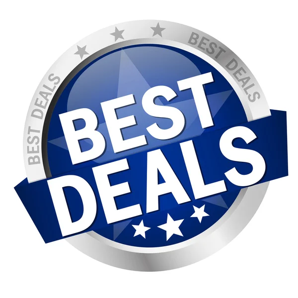 Knop met tekst beste Deals — Stockvector