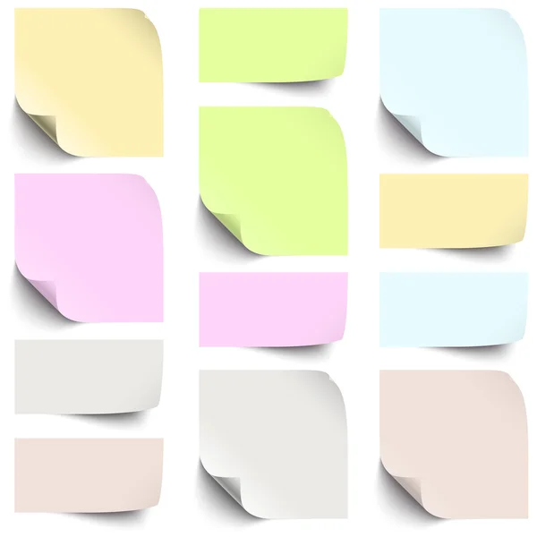 Kleine kleverige papier verschillende kleuren — Stockvector