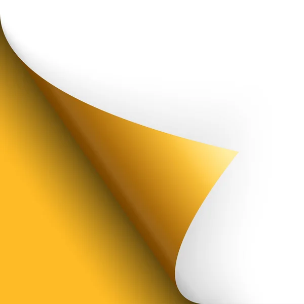 Papier oder Seite umblättern unten links gelb — Stockvektor
