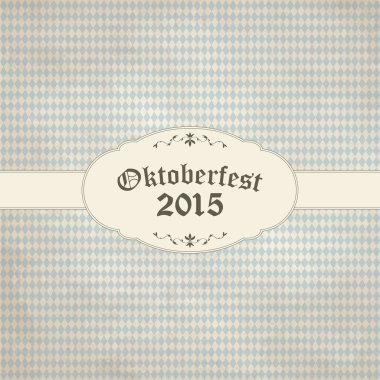 Oktoberfest 2015 için damalı deseni ile antika arka plan