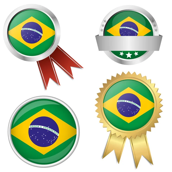 Koleksiyon - brasil simgeler ve pazarlama aksesuarları — Stok Vektör
