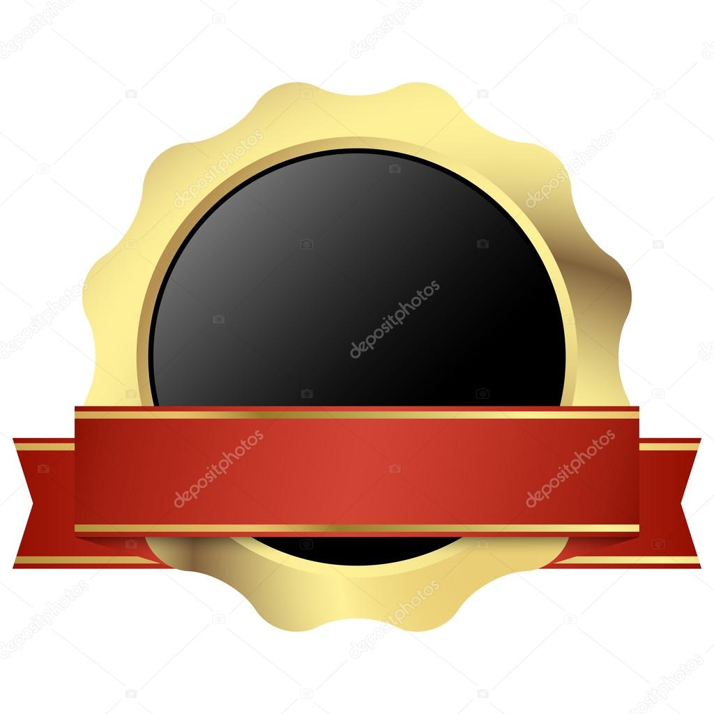 template seal of quality gold with banner