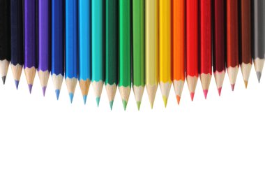 Colored pencils with copy space clipart