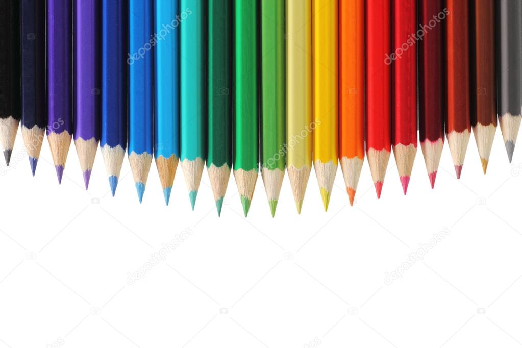 Colored pencils with copy space