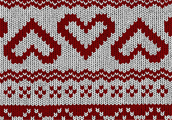 Noors patroon - hearts - kerst vector — Stockvector