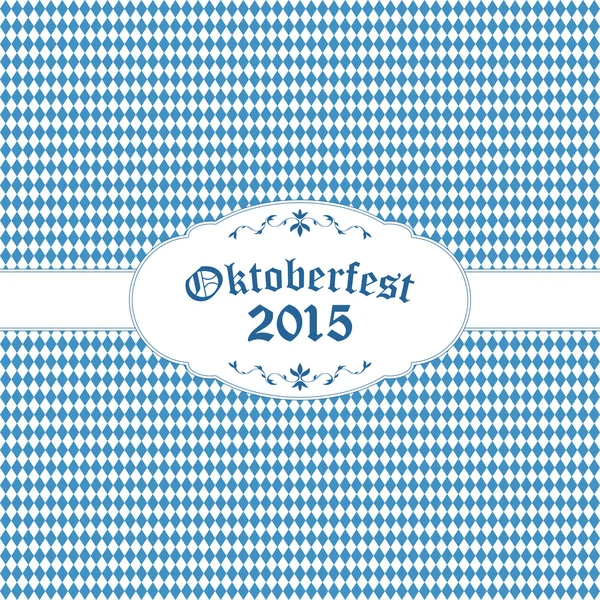Oktoberfest fundo com padrão xadrez azul-branco — Vetor de Stock
