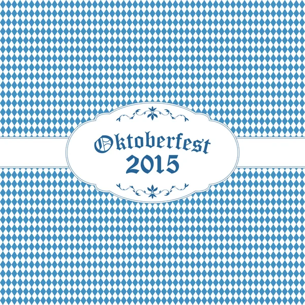 Oktoberfest sfondo con motivo a scacchi blu-bianco — Vettoriale Stock