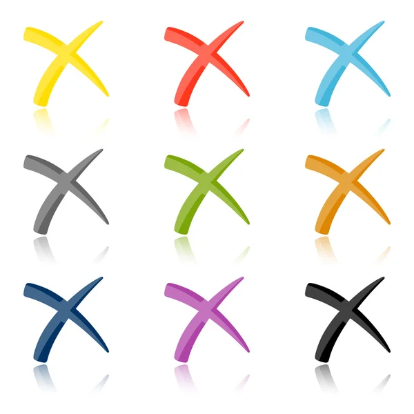 Collection de croix colorées — Image vectorielle