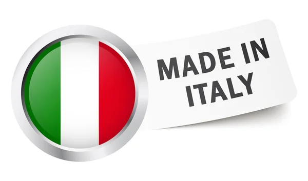 Pulsante con bandiera "MADE IN ITALY  " — Vettoriale Stock