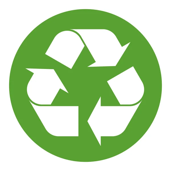 Symbole de recyclage blanc sur vert Vecteurs De Stock Libres De Droits