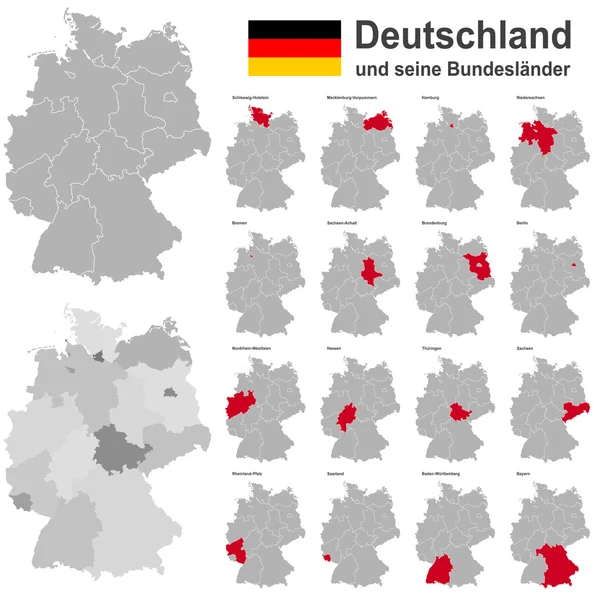 Germany and federal states — Stock Vector