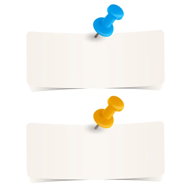 Petits papiers avec épingles — Image vectorielle