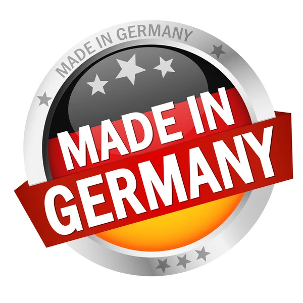 Кнопка с баннером Made in Germany — стоковый вектор