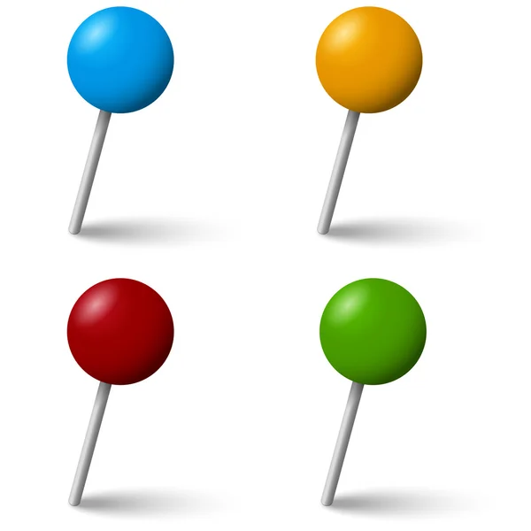 Collection Different Pin Needle Office Supplies Various Colors Vector