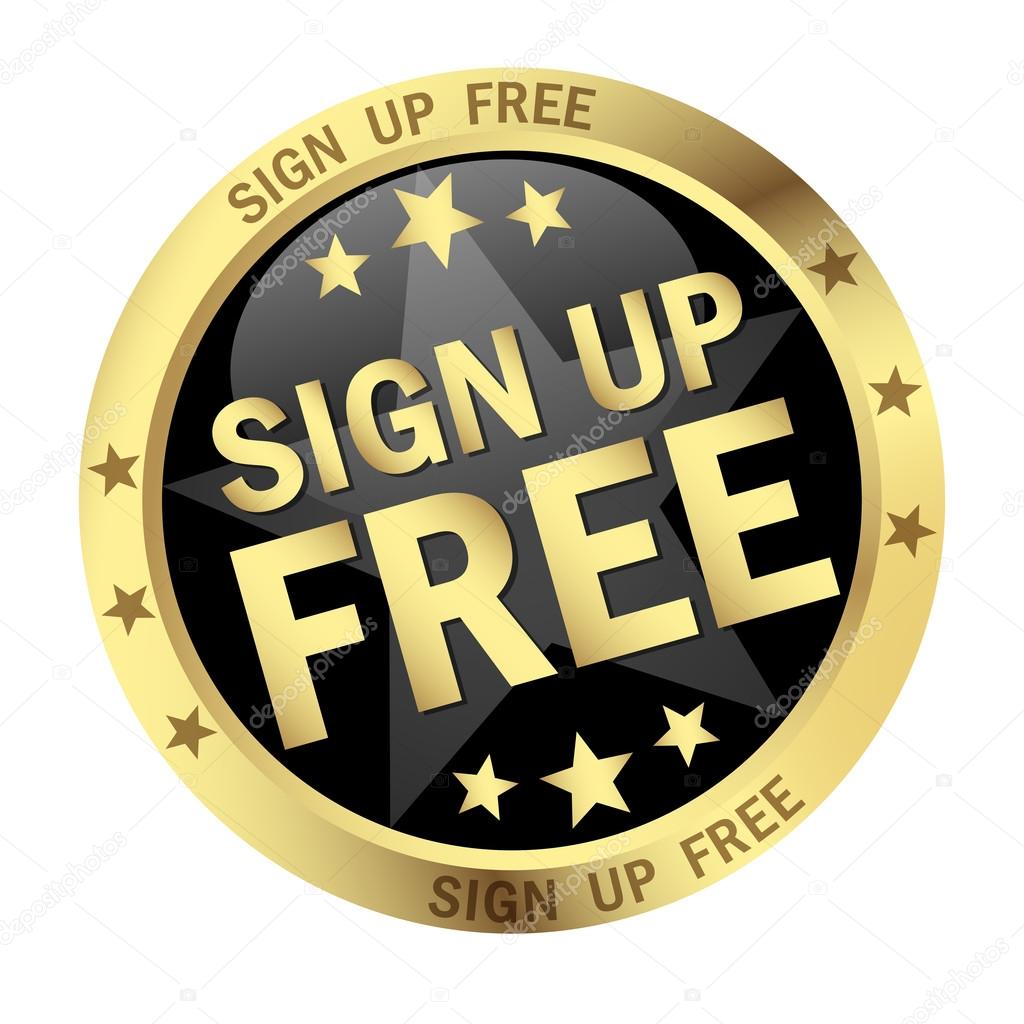 Round button Sign up free