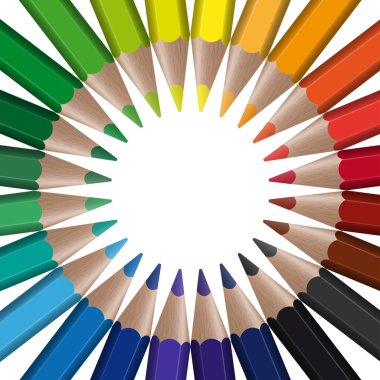 renkli kalemler çemberi