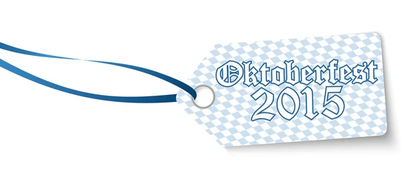 Hangtag s textem Oktoberfest 2015 — Stockový vektor