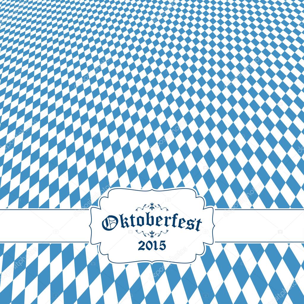 Oktoberfest background with blue-white checkered pattern