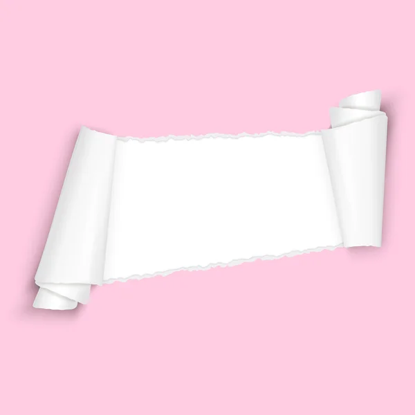 Rasgado papel aberto rosa — Vetor de Stock