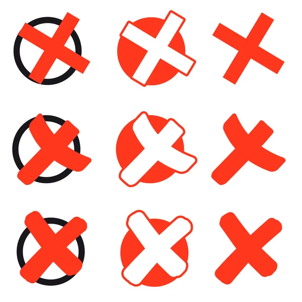 Collection red crosses — Stock Vector