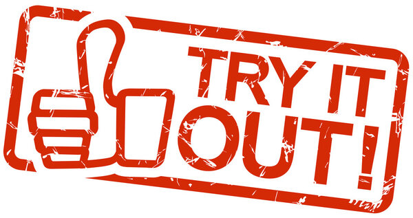 red stamp TRY IT OUT!