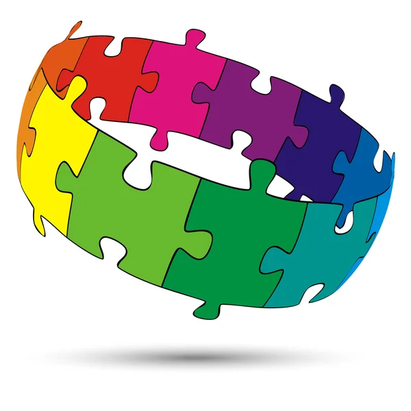 Renkli daire puzzle — Stok Vektör