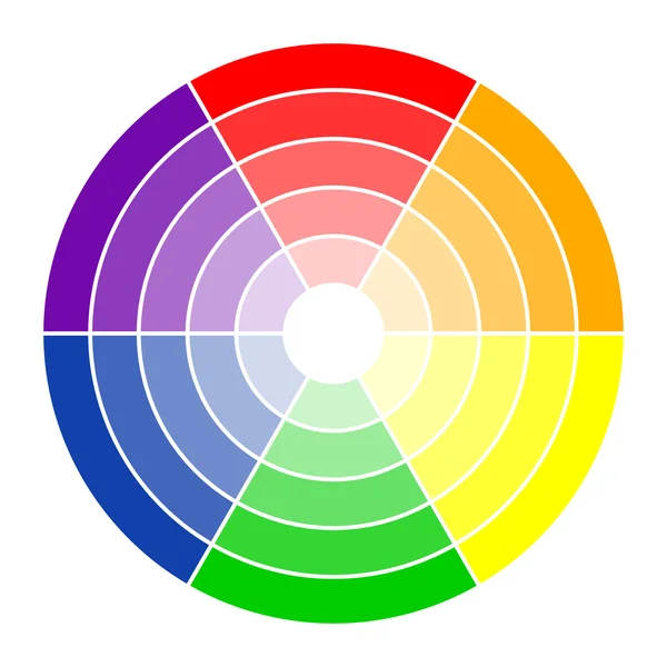 Kleur cirkel 6 kleuren — Stockvector