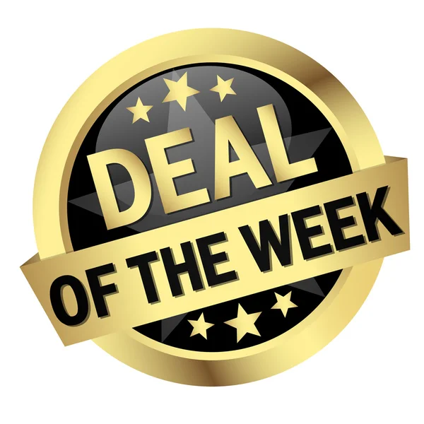 Knop met banner "deal van de week " — Stockvector