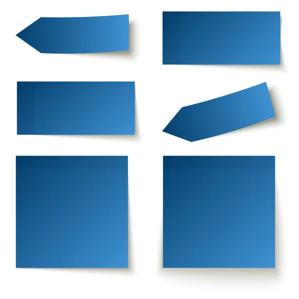 Collectie van zelfklevende notities blauw — Stockvector
